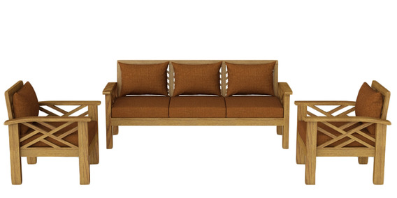 Hamilton Sofa Set in Natural Teak Finish